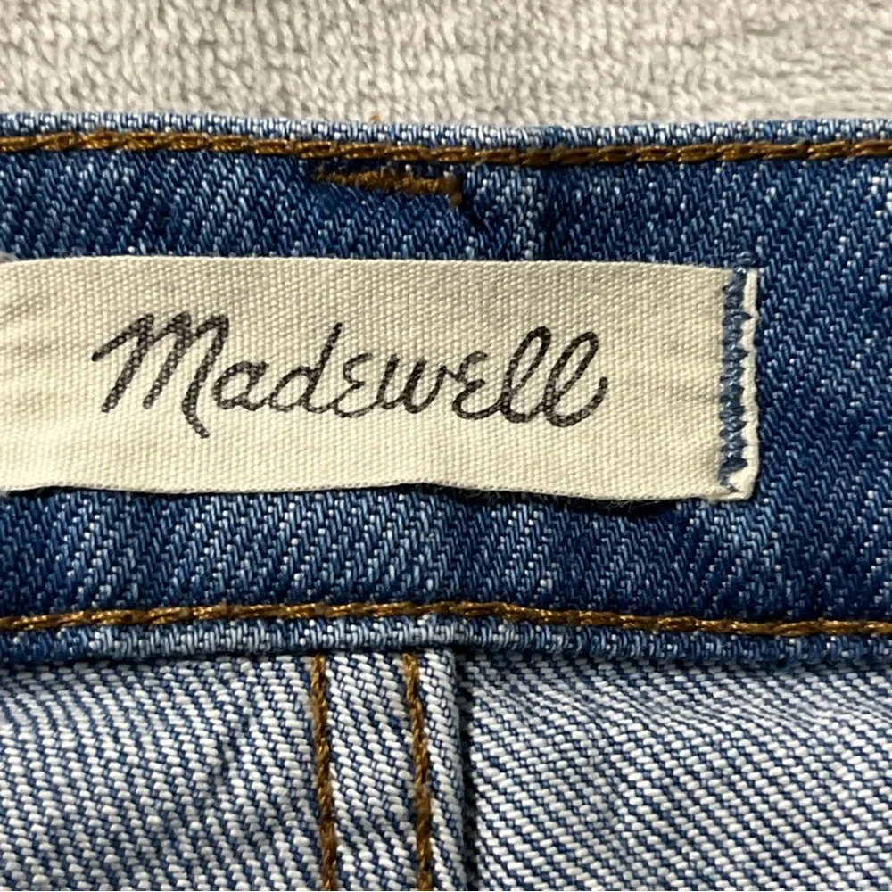 Madewell 34 Classic Straight Jean Medium Wash High Rise Denim Distressed - Picture 8 of 13